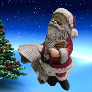 Weihnachtsmann mit Wunschliste