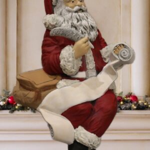 Weihnachtsmann auf Kante sitzend